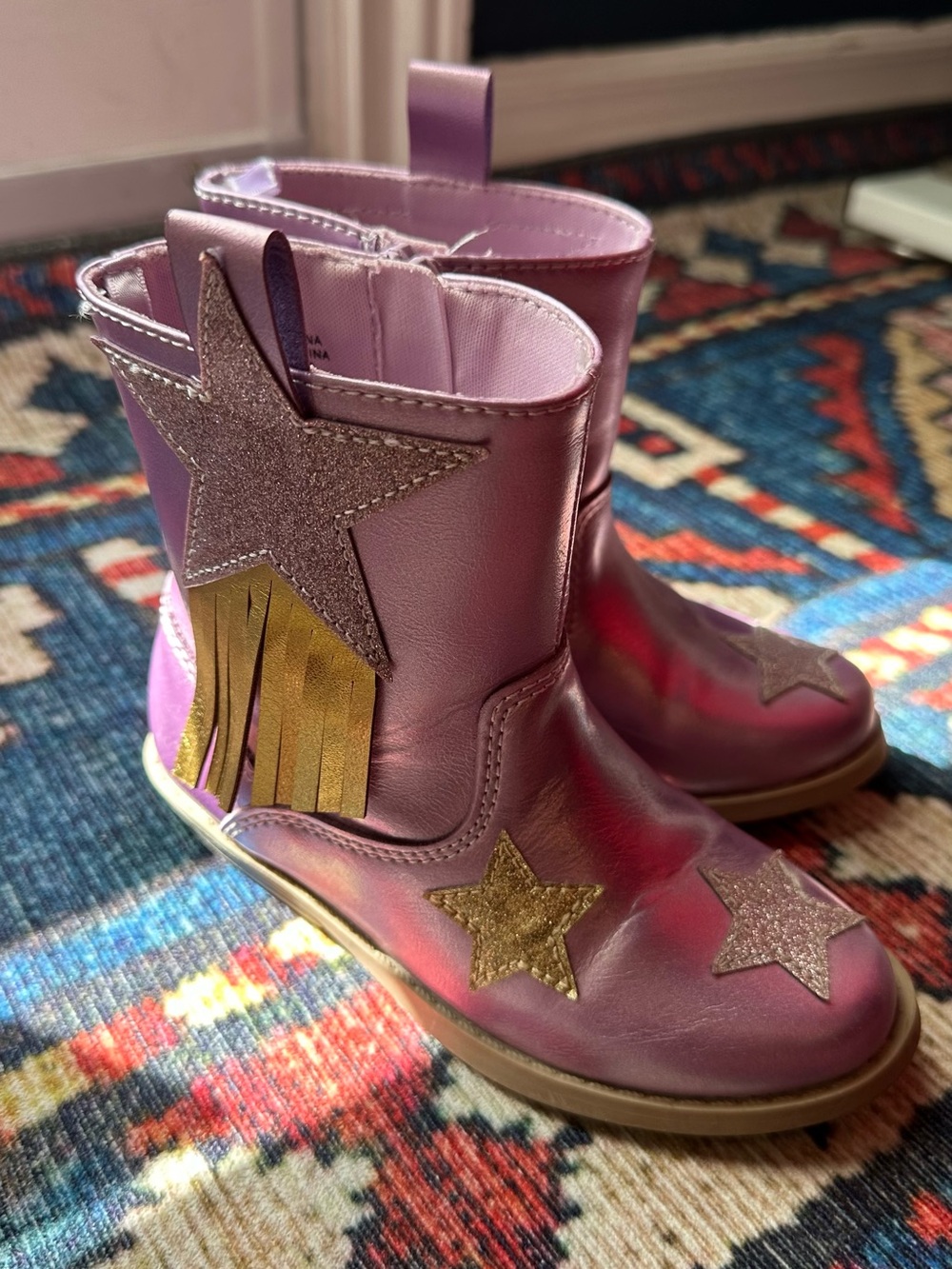 Toddler girls Size 9 Pink Star Fringe Boots